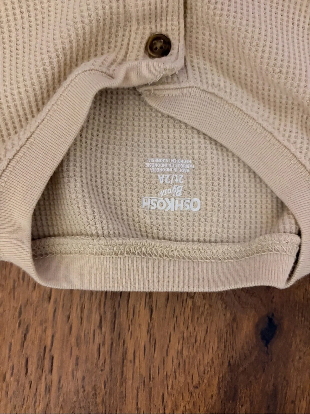 OshKosh B'gosh Beige Waffle Henley Top